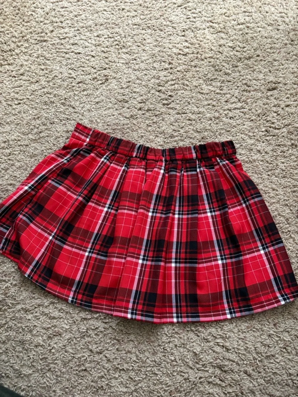 Justice Girl’s Mini Plaid Belted Red Skirt Girl’s Sz 18 Preppy Punk